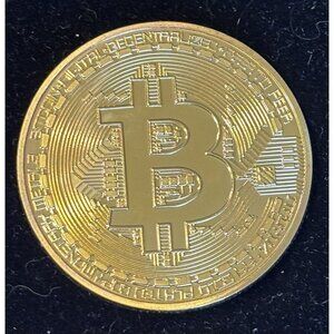 One Gold Bitcoin Souvenir Token – Collectible Crypto Novelty Coin